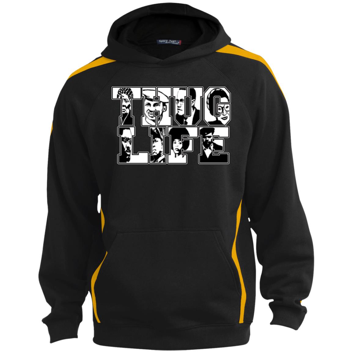 Thug Life Icon Sport Sleeve Stripe Sweatshirt Lined Hood