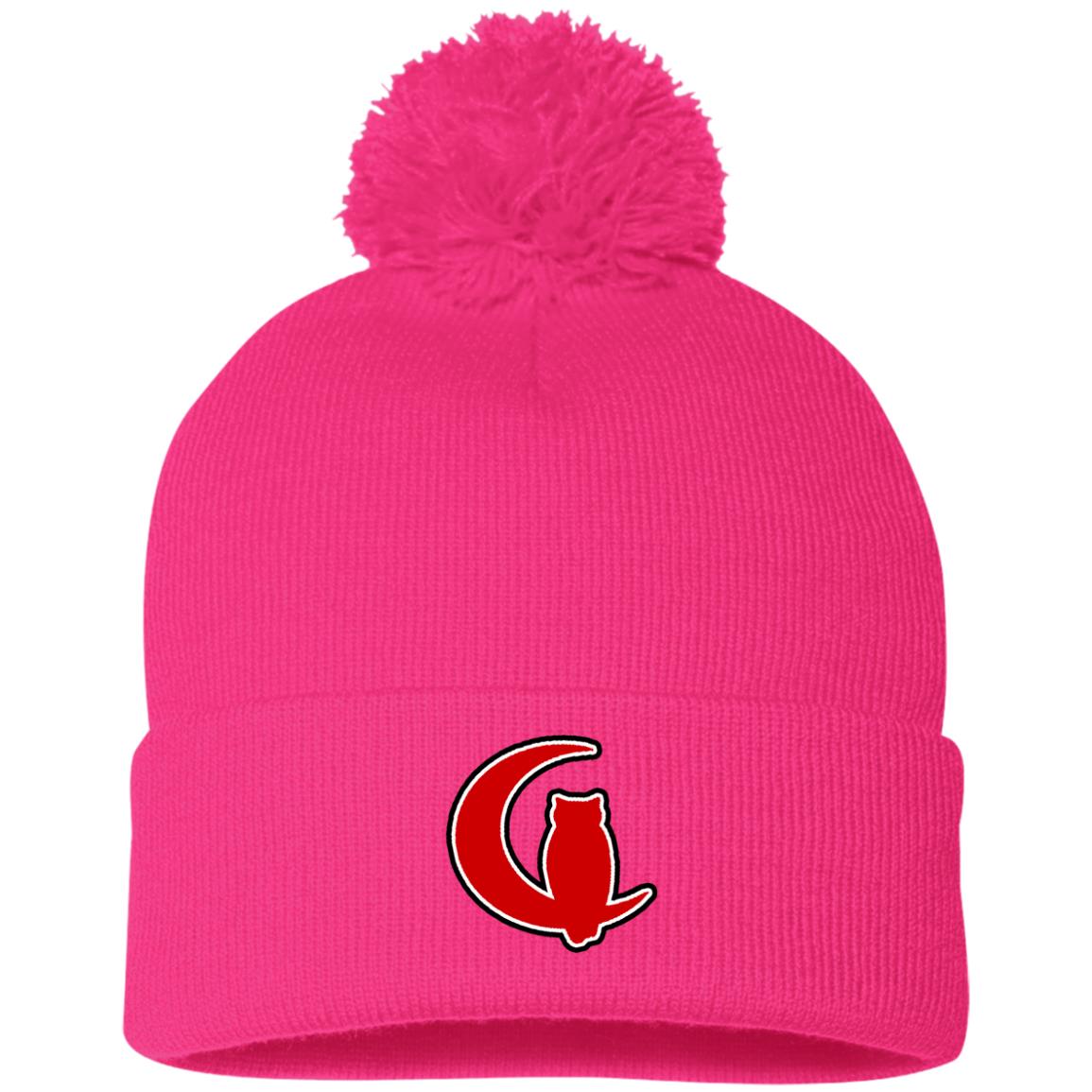 LCC RED & BLACC Pom Pom Knit Cap
