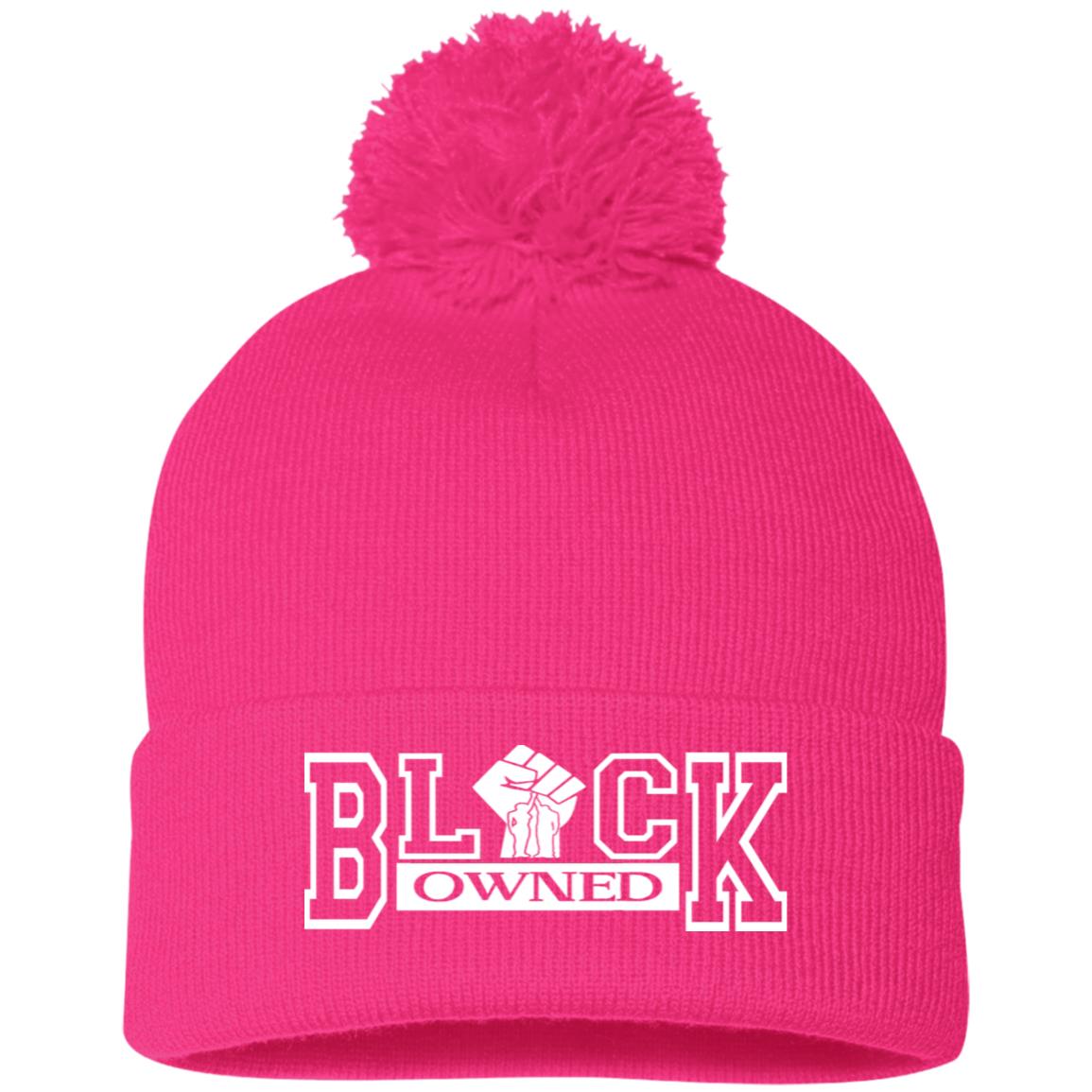 BLACK OWNED Pom Pom Knit Cap