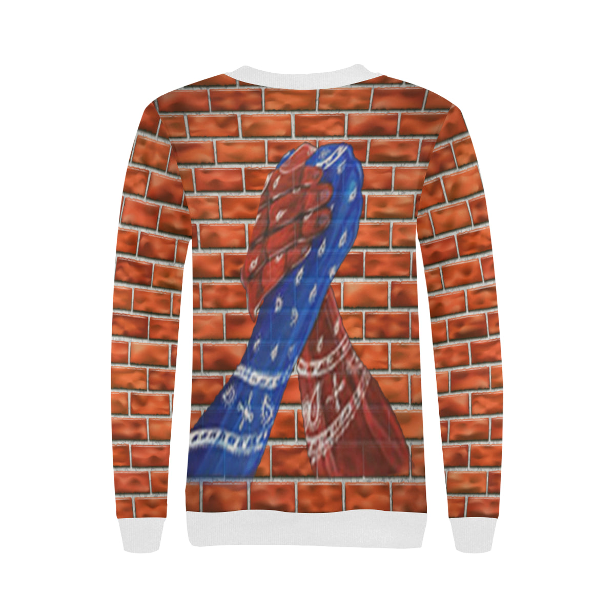 GANG MOST UNITED Women's Rib Cuff Crew Neck Sweatshirt (Model H34)