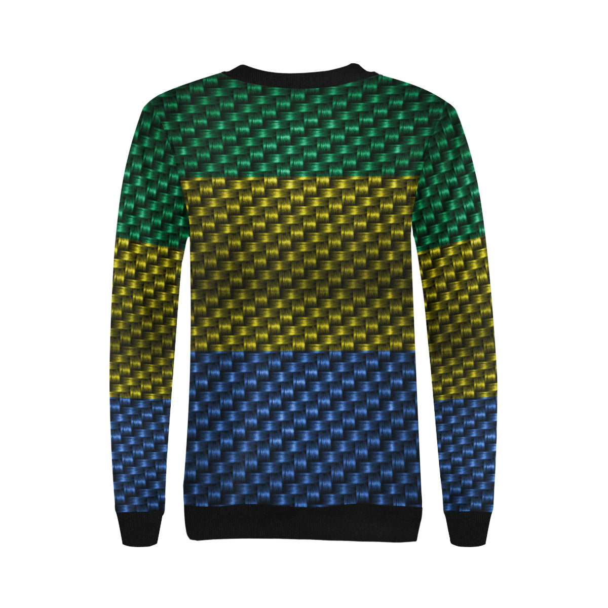 GABON FLAG Women's Rib Cuff Crew Neck Sweatshirt (Model H34)