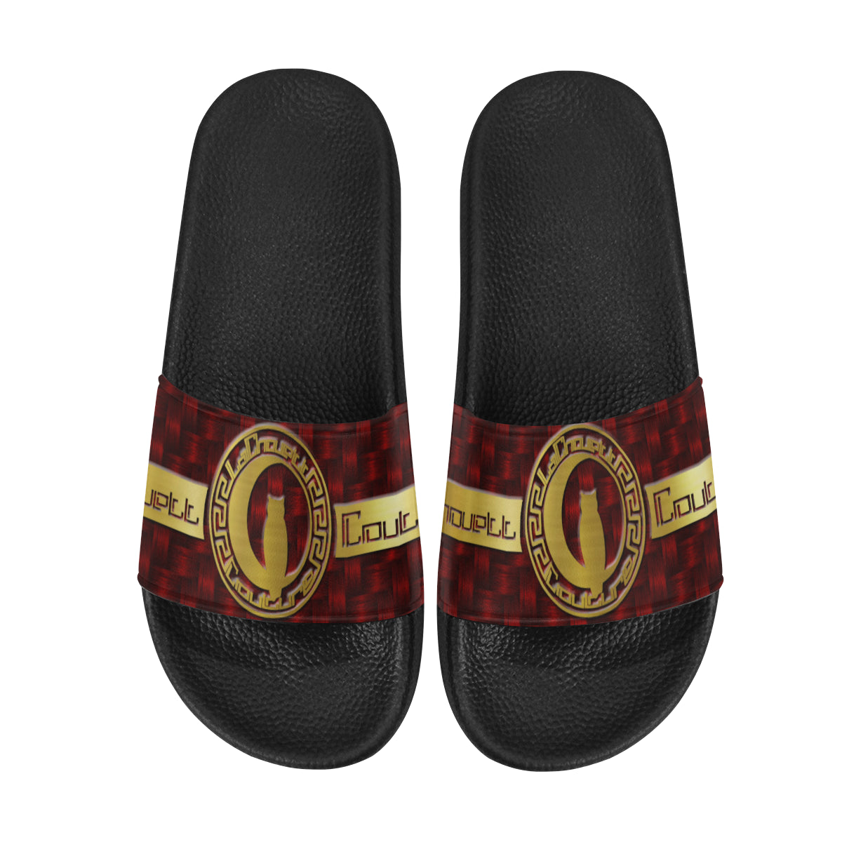 DELUXE RED BELT Men's Slide Sandals (Model 057)
