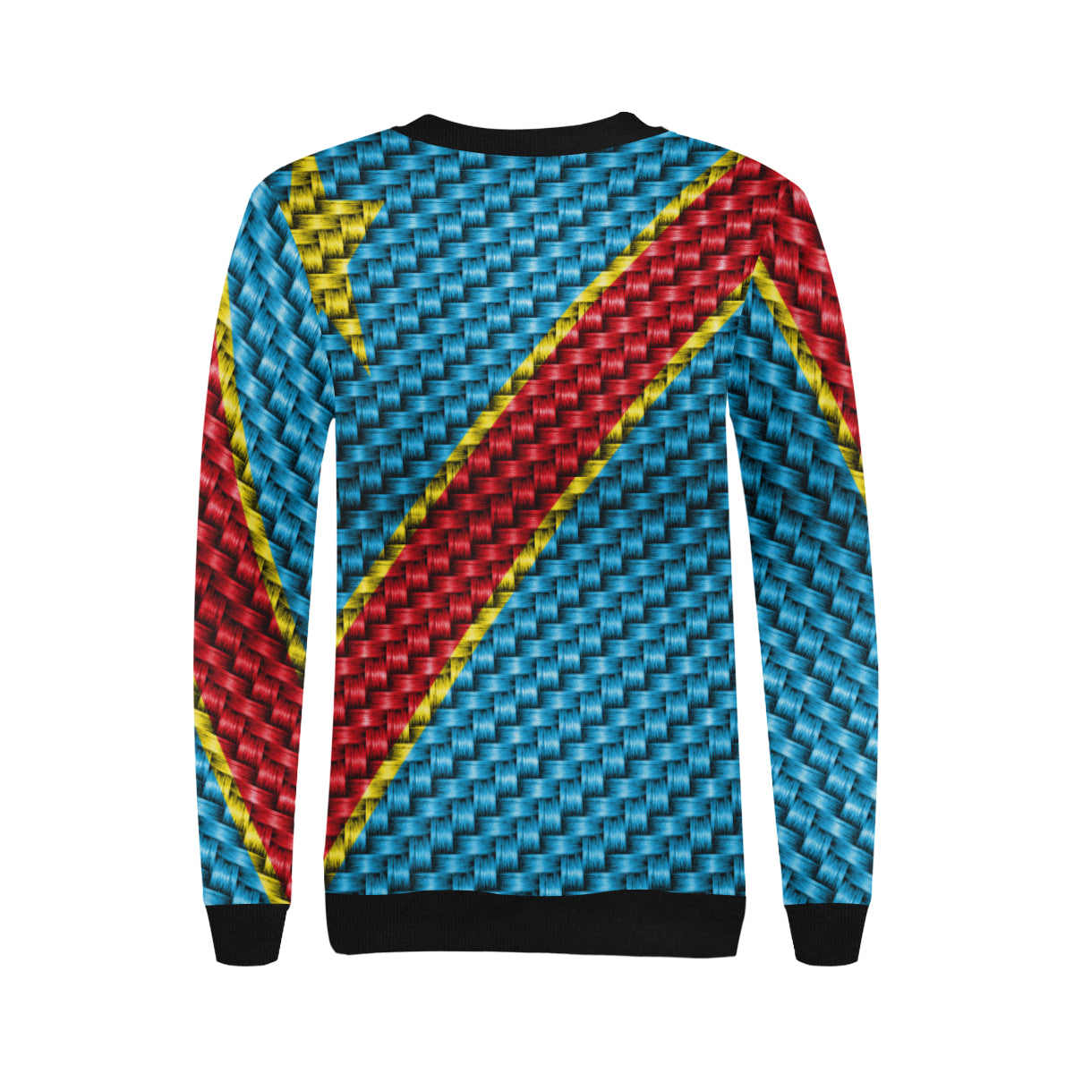 CONGO FLAG Women's Rib Cuff Crew Neck Sweatshirt