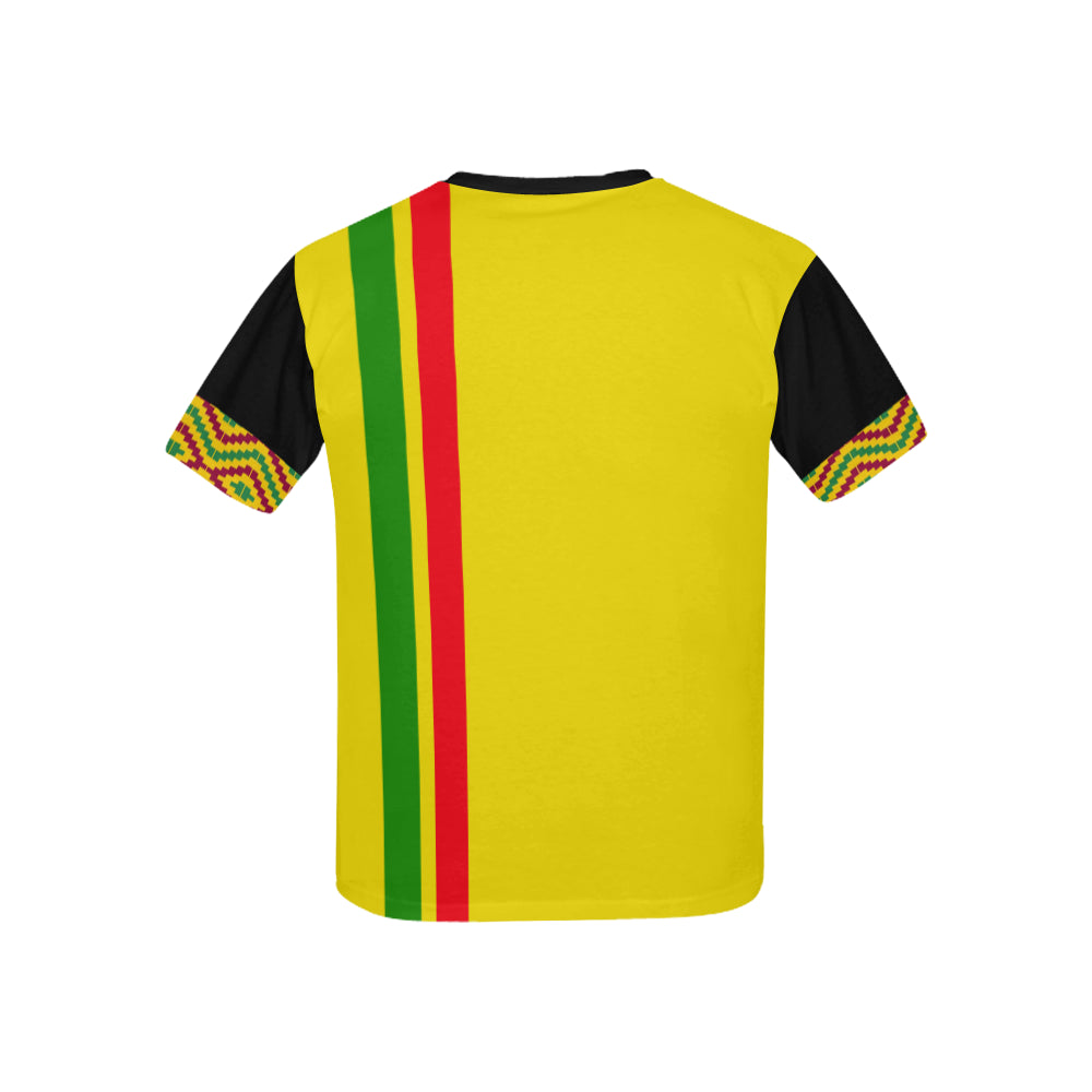 RASTA Kids' All Over Print T-Shirt with Solid Color Neck
