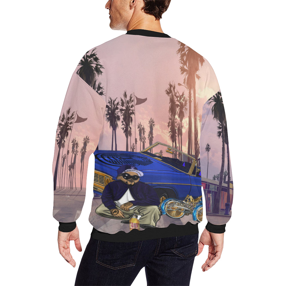 LACHOUETT ANGELES Men's Oversized Fleece Crew Sweatshirt