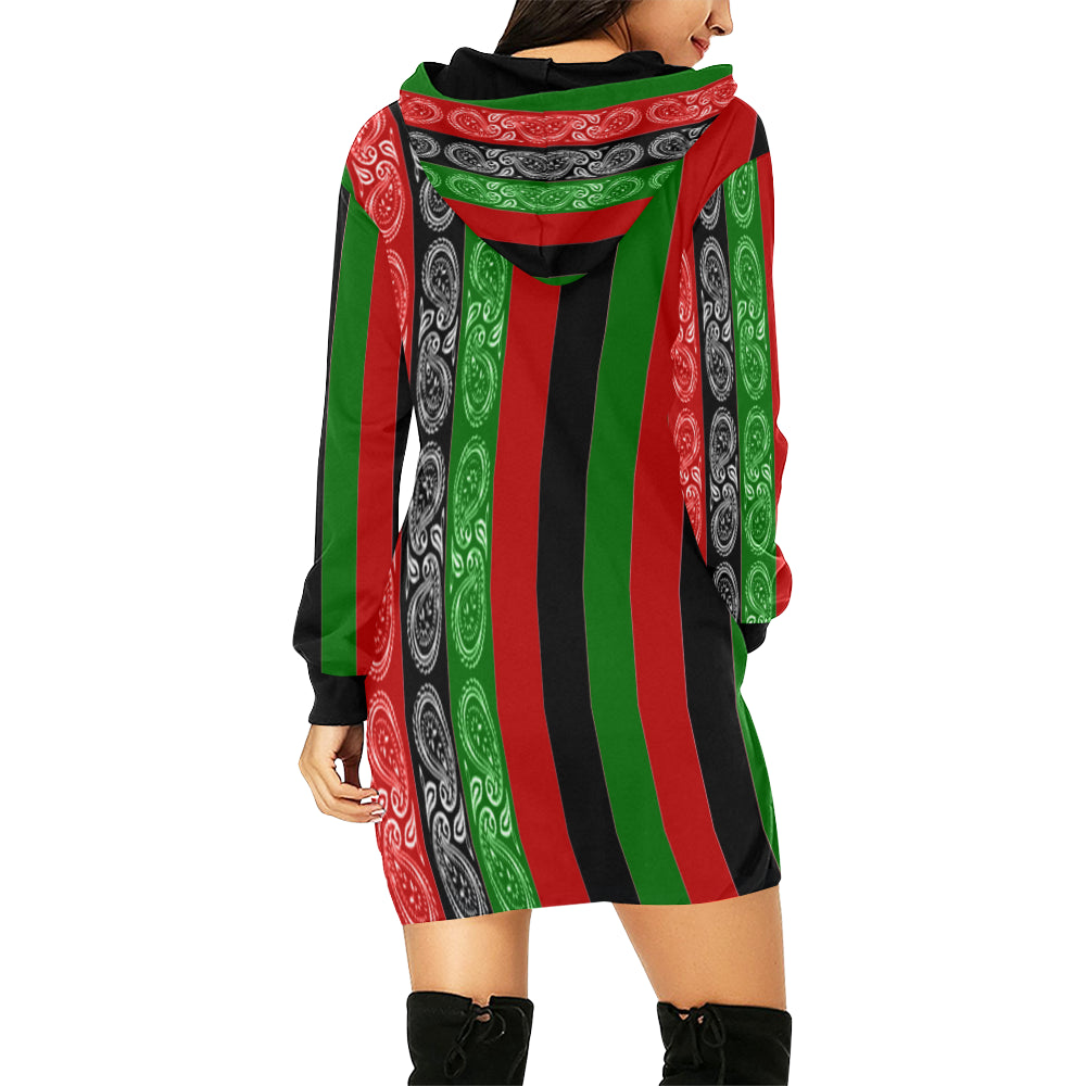 RBG FLAG All Over Print Hoodie Mini Dress (Model H27)