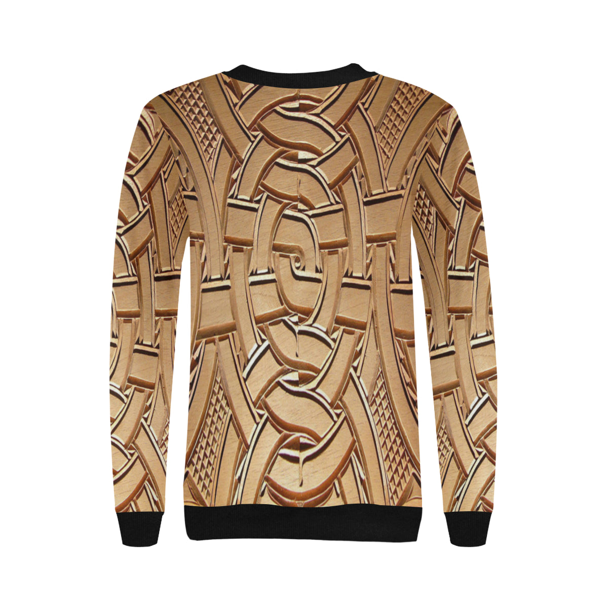 TEMBE ART WOOD Women's Rib Cuff Crew Neck Sweatshirt