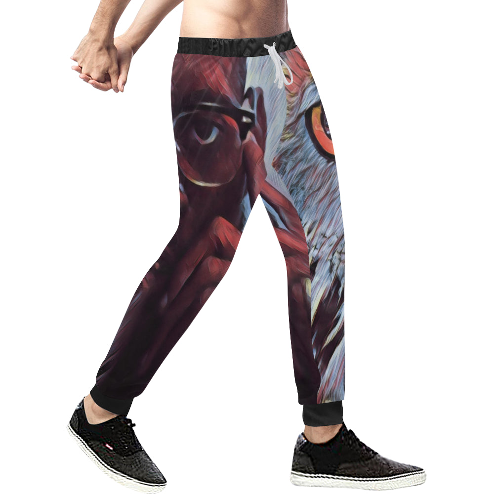 WISE OWL BY ANY MEANS Men's All Over Print Sweatpants (Model L11)