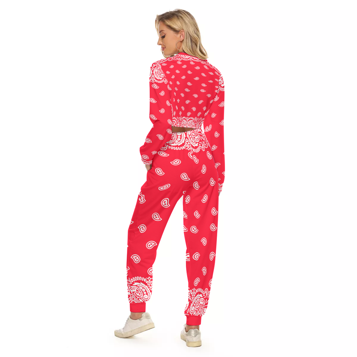 BANDANA FULLY PINKISH Women's Crop Sweatshirt Suit
