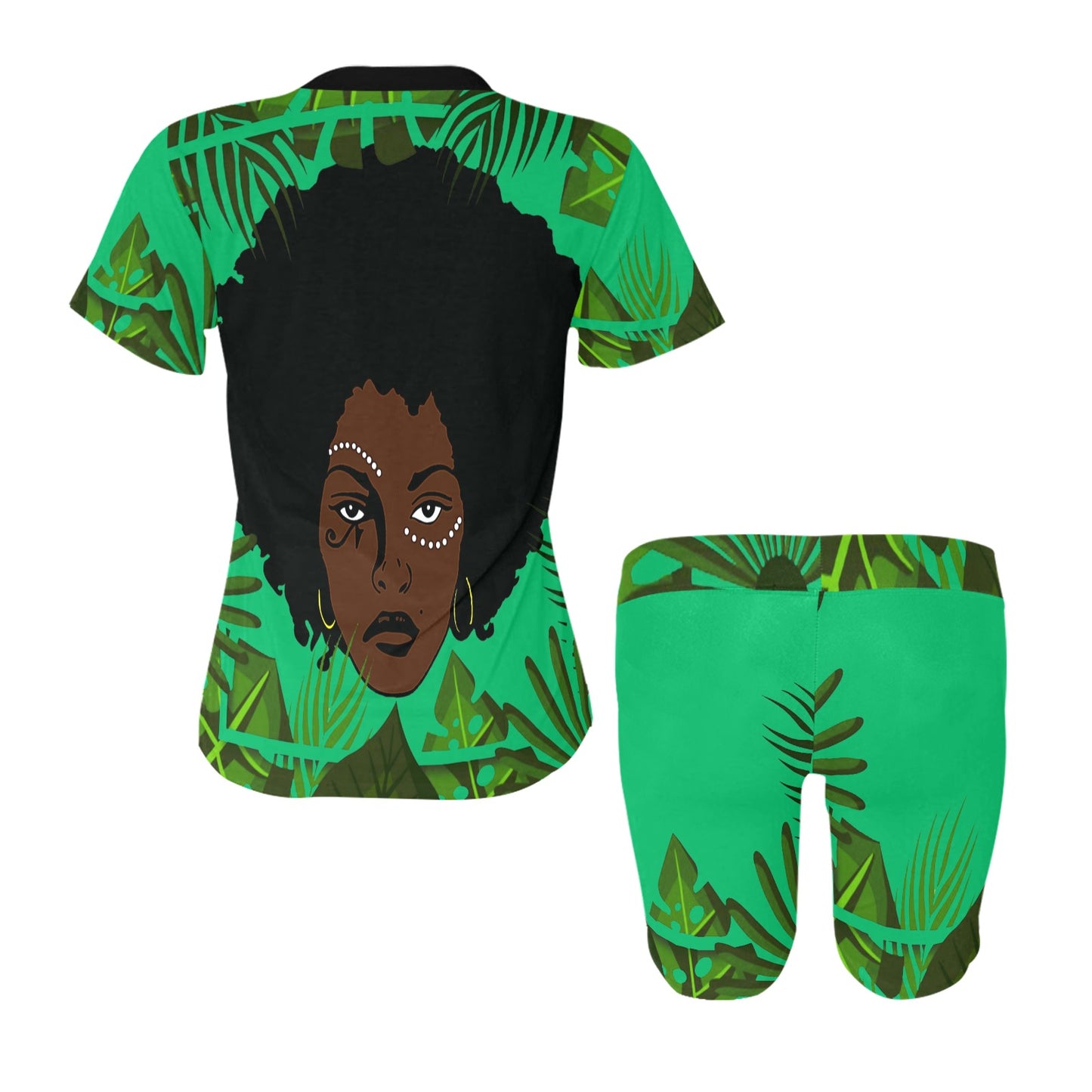 TROPICAL KWEEN FOREST Women's Short Yoga Set