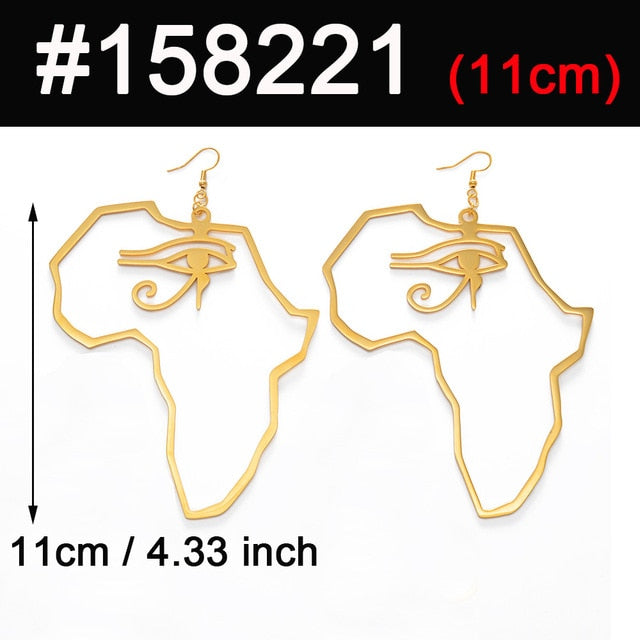 African Map Eye of Horus Larger Earring