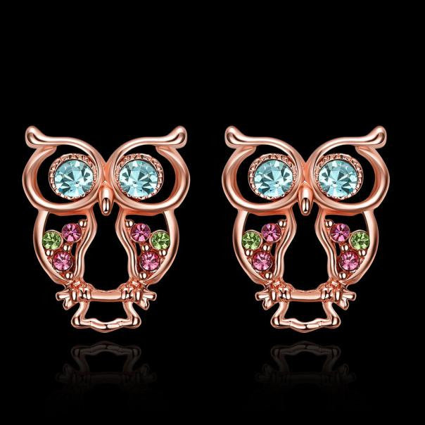Fashion Owl Earrings Gold Jewelry Rose Gold
