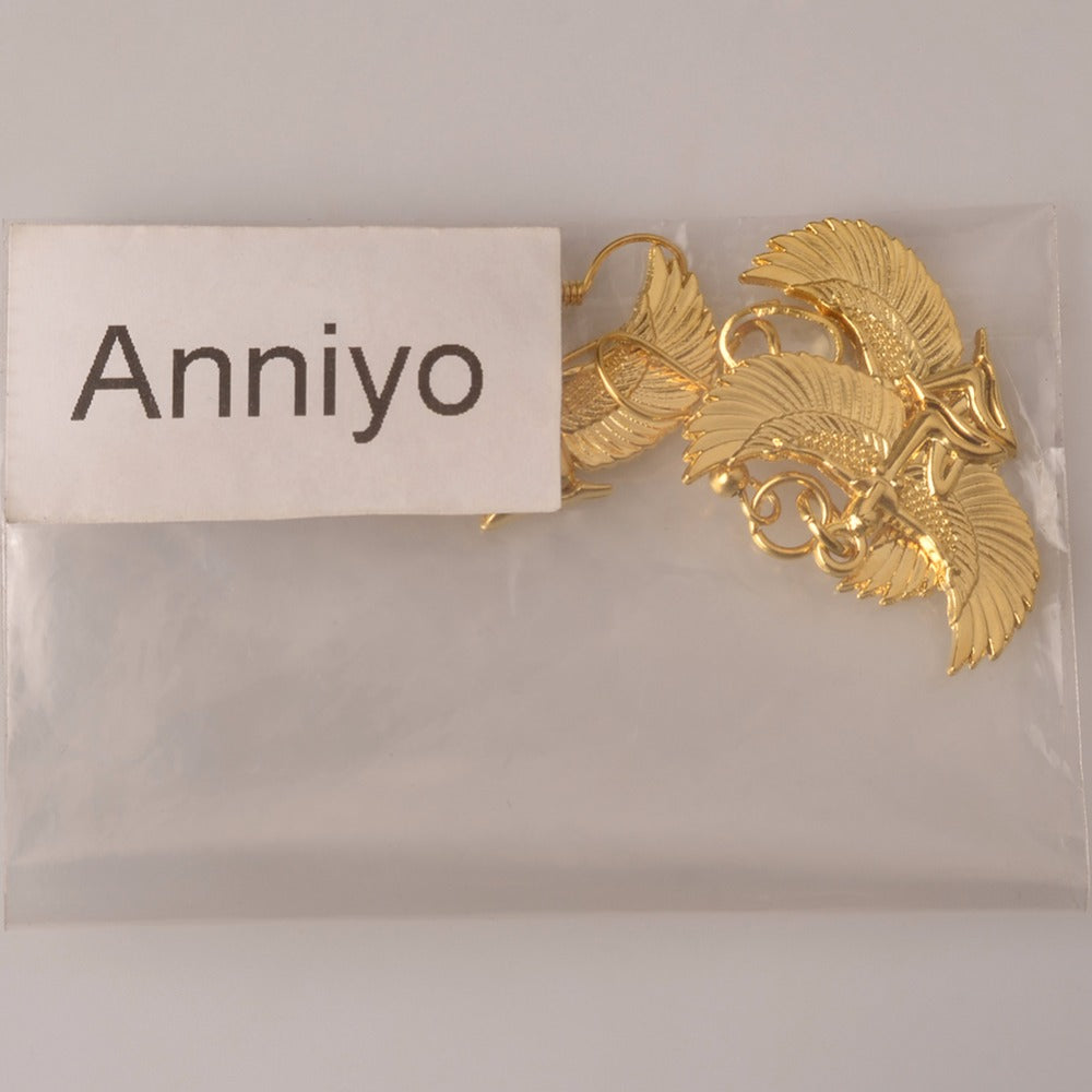 Egyptian Wing Goddess Necklace Earrings sets Gold Color