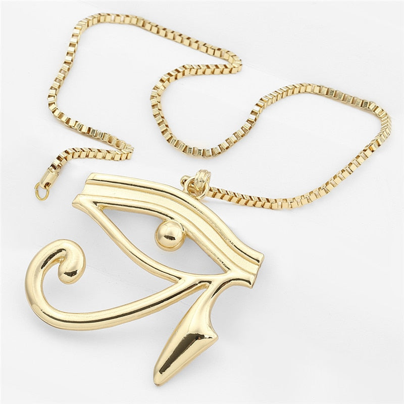 The Eye Of Horus Long Chain Necklace Gold Color