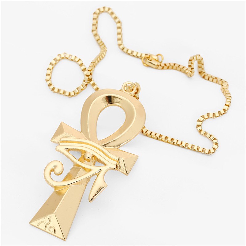 Hip Hop Wedjat Eye Cross Pendants Gold Color