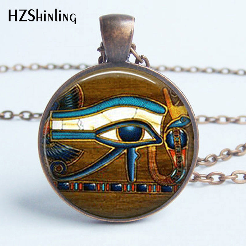 Eye of Horus Necklace Egytian Black Jewelry Glass Pendant