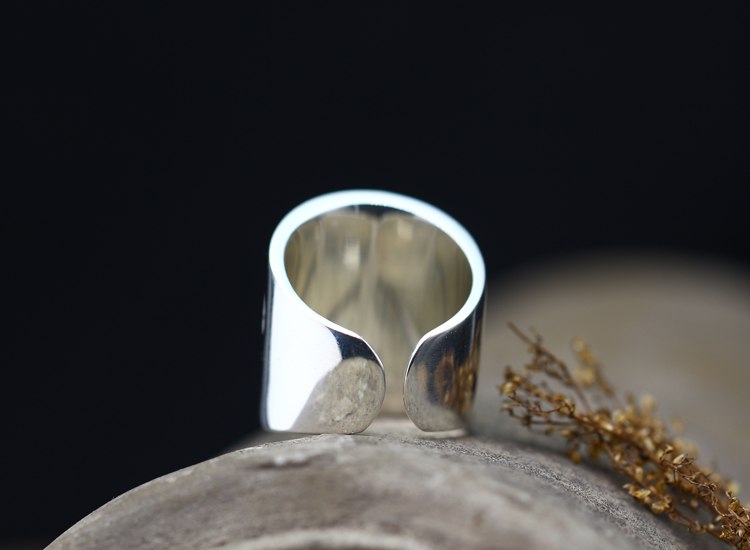 Pure Silver God Horus Anubis Ring