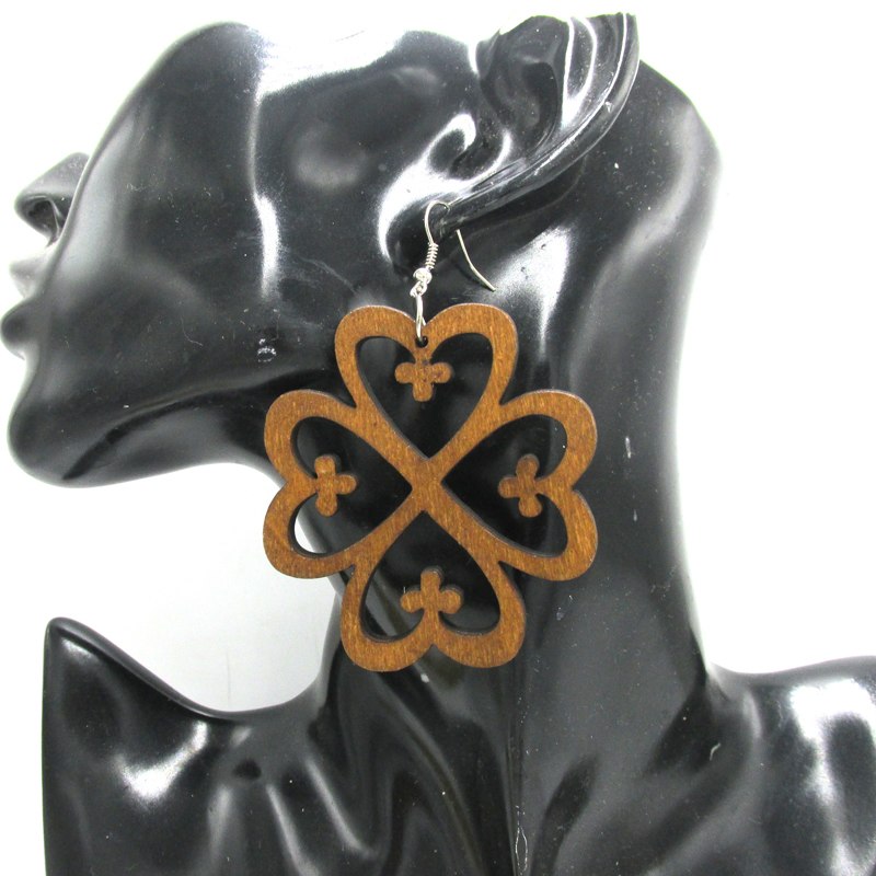Adinkra Symbols Nyame Dua Wood Earrings can mixed 3 colors