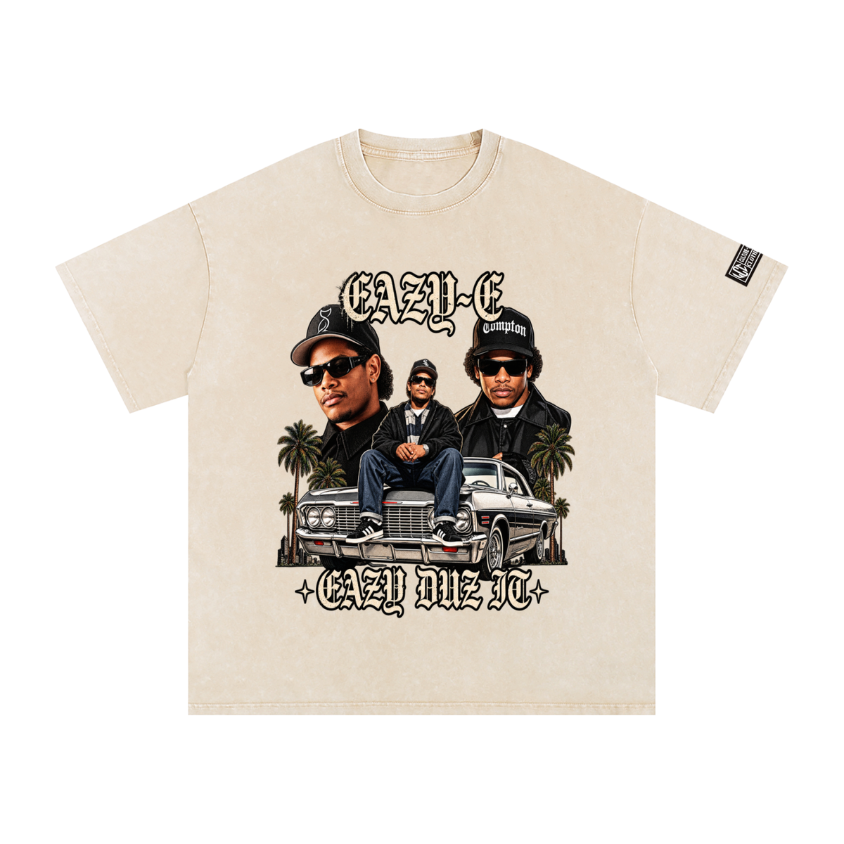 EAZY-E Snow Washed Oversized Cotton T-Shirt