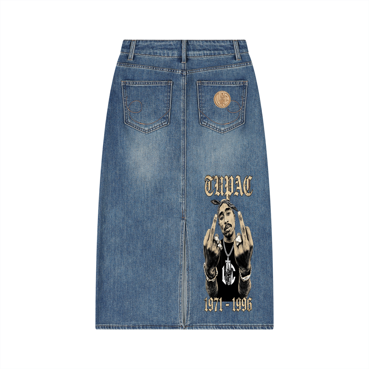 TUPAC Women’s Vintage Wash Denim Skirt