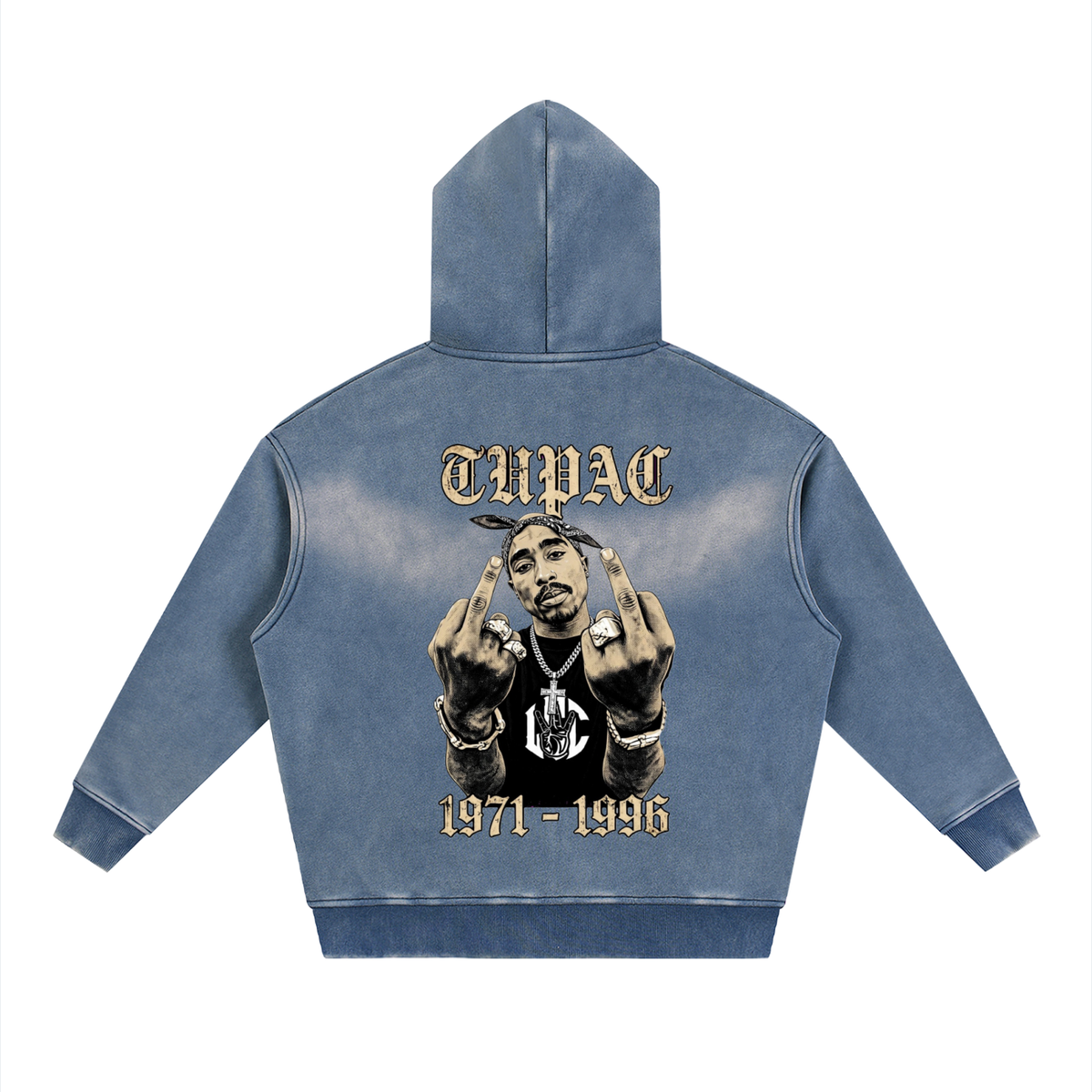 TUPAC Sunfade Zipper Boxy Hoodie