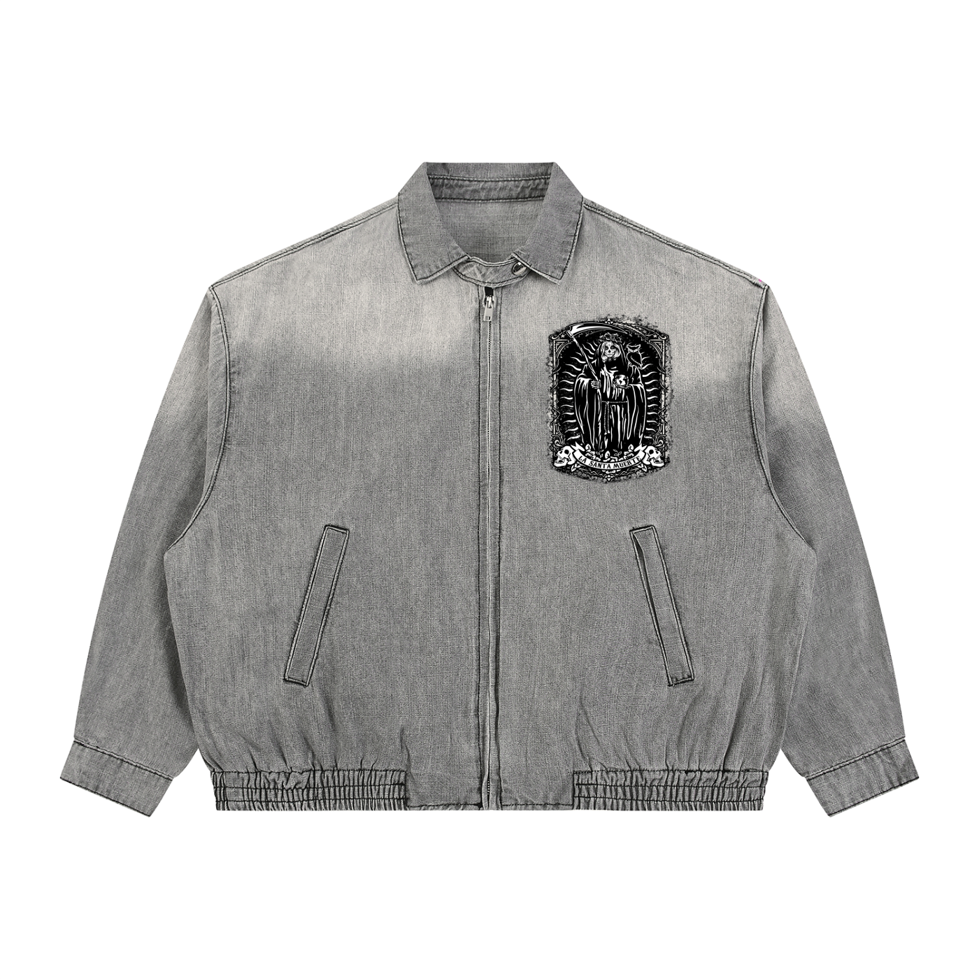 LA SANTA MUERTE  Vintage Wash Denim Jacket