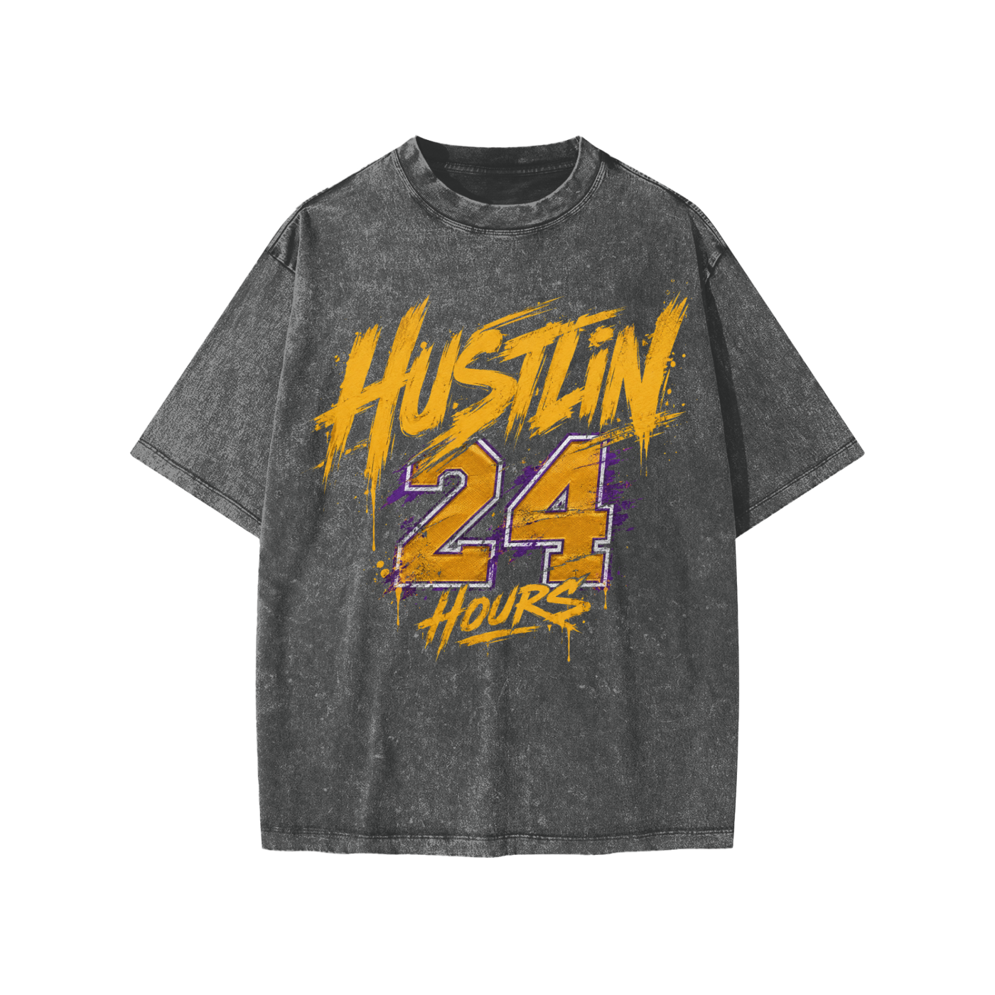 HUSTLIN 24 HOURS Snow Washed Kids' T-Shirt