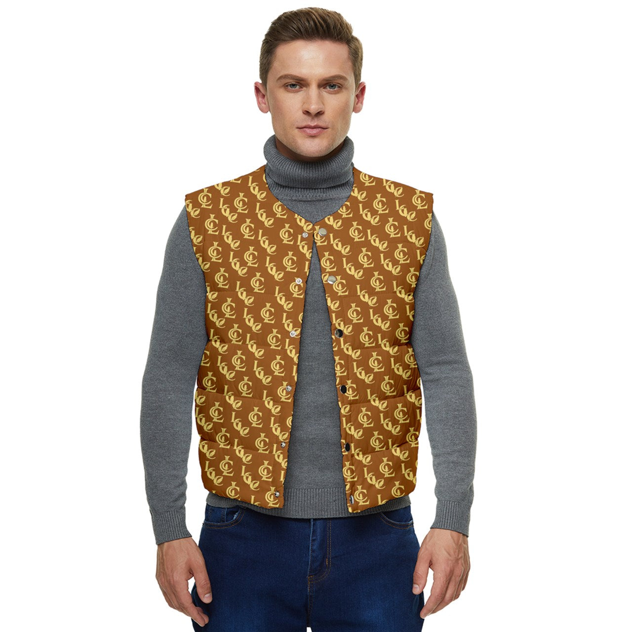 LCC NEW RICH CREAM Button Up Puffer Vest