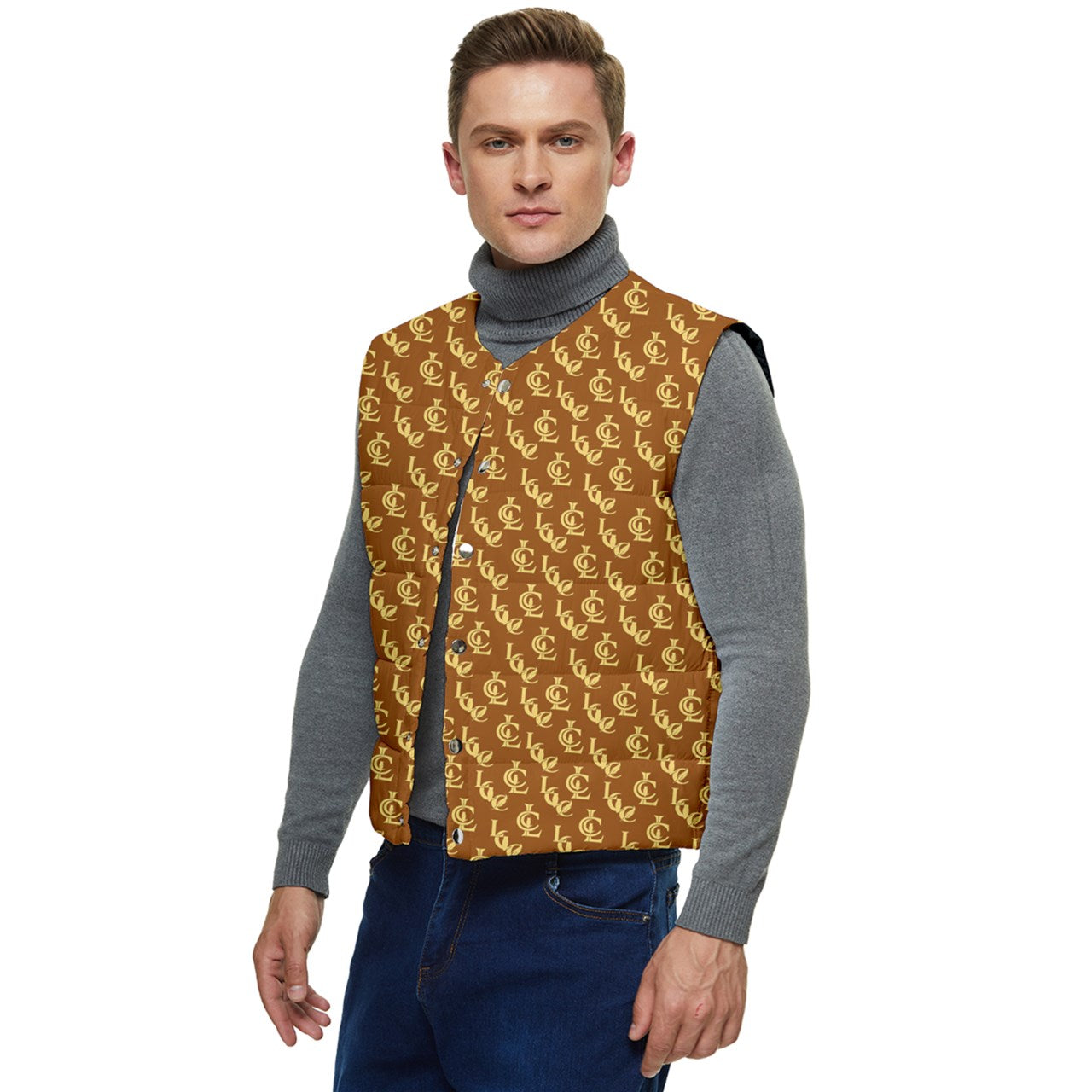 LCC NEW RICH CREAM Button Up Puffer Vest