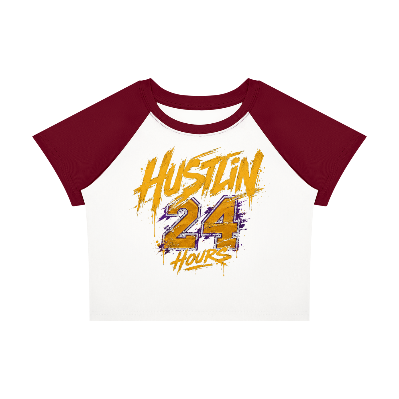 HUSTLIN 24 HOURS Women’s Raglan T-Shirt