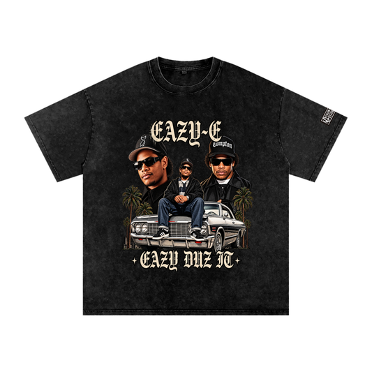 EAZY-E Snow Washed Oversized Cotton T-Shirt