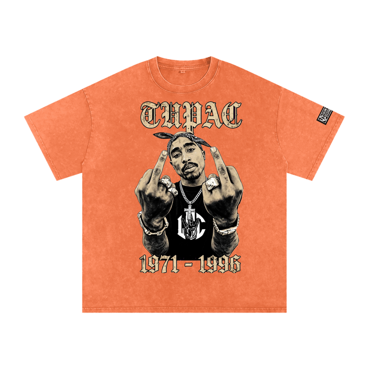 TUPAC Snow Washed Oversized T-Shirt