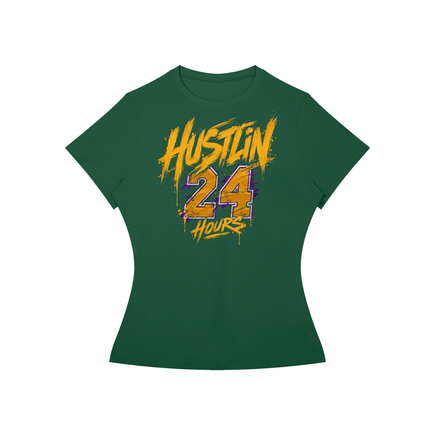 HUSTLIN 24HOURS Women’s Slim Fit T-Shirt