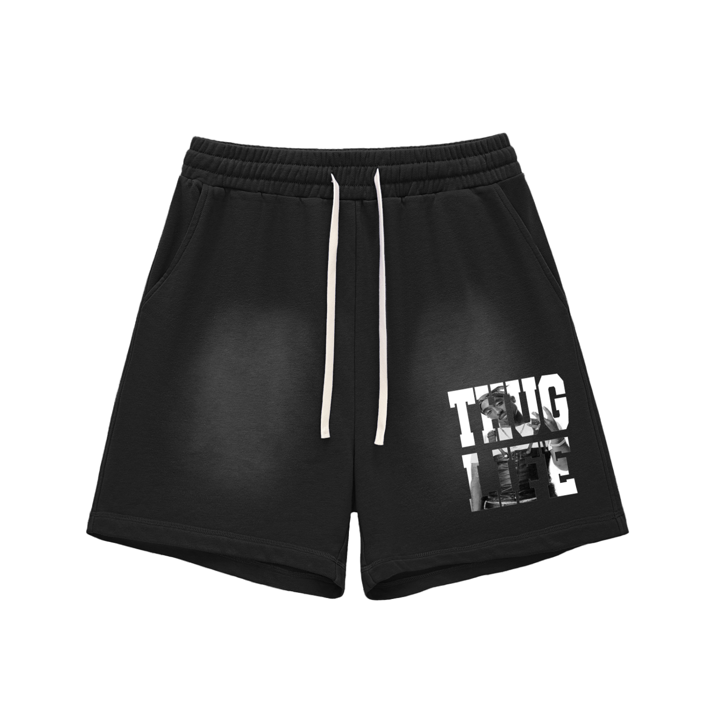 SHAKUR Sun Fade Raw Edge Cotton Shorts