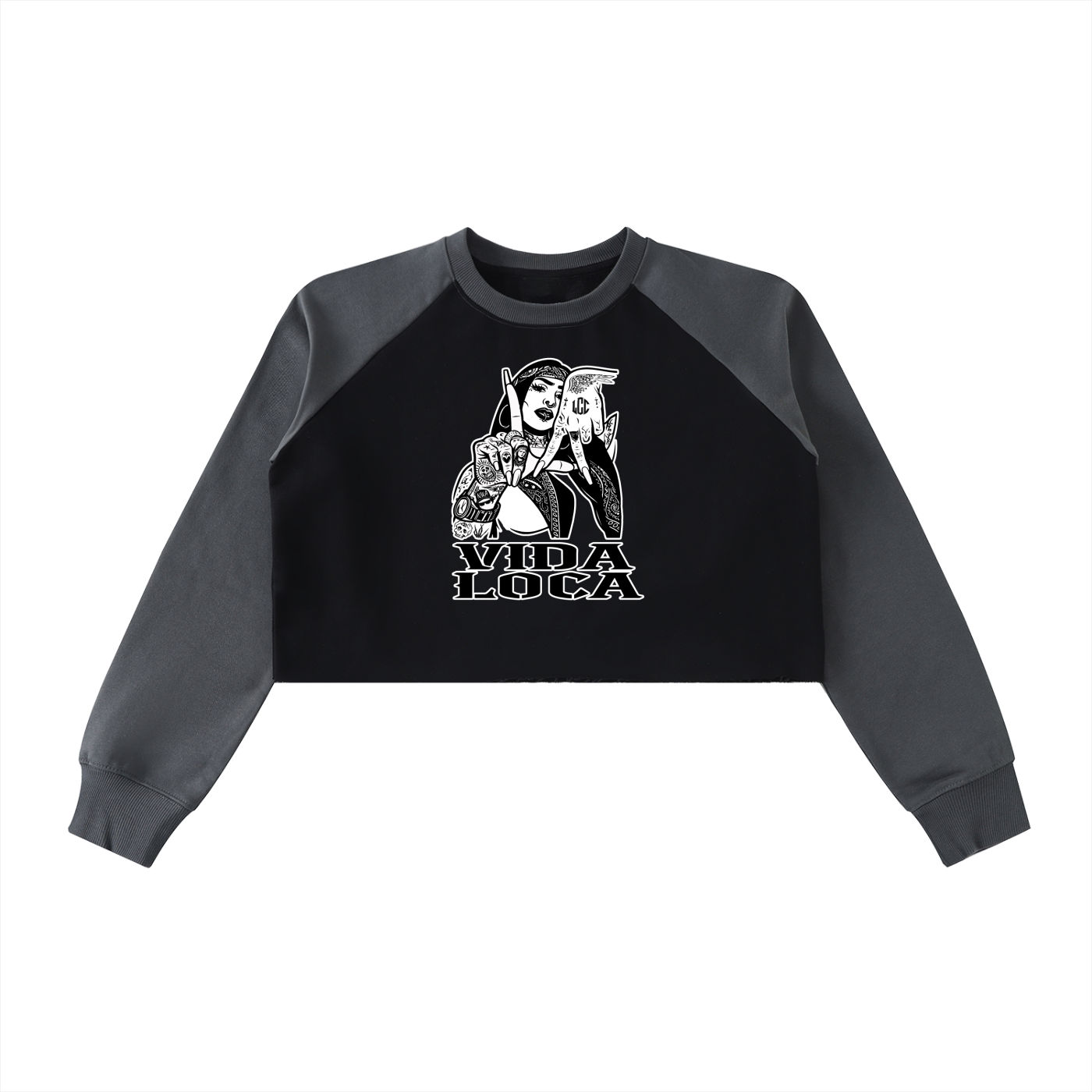 LA VIDA LOCA  Raglan Crop Sweatshirt