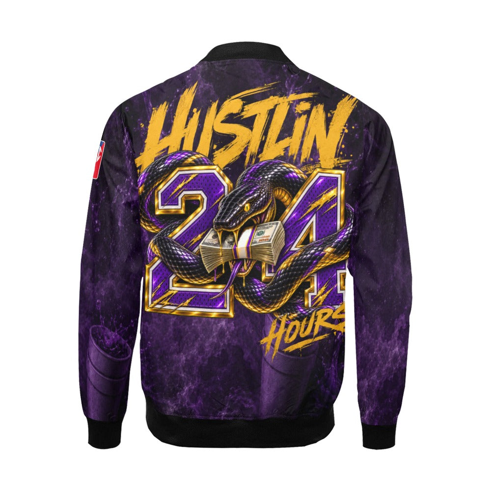 HUSTLIN 24 HOURS Bomber Jacket