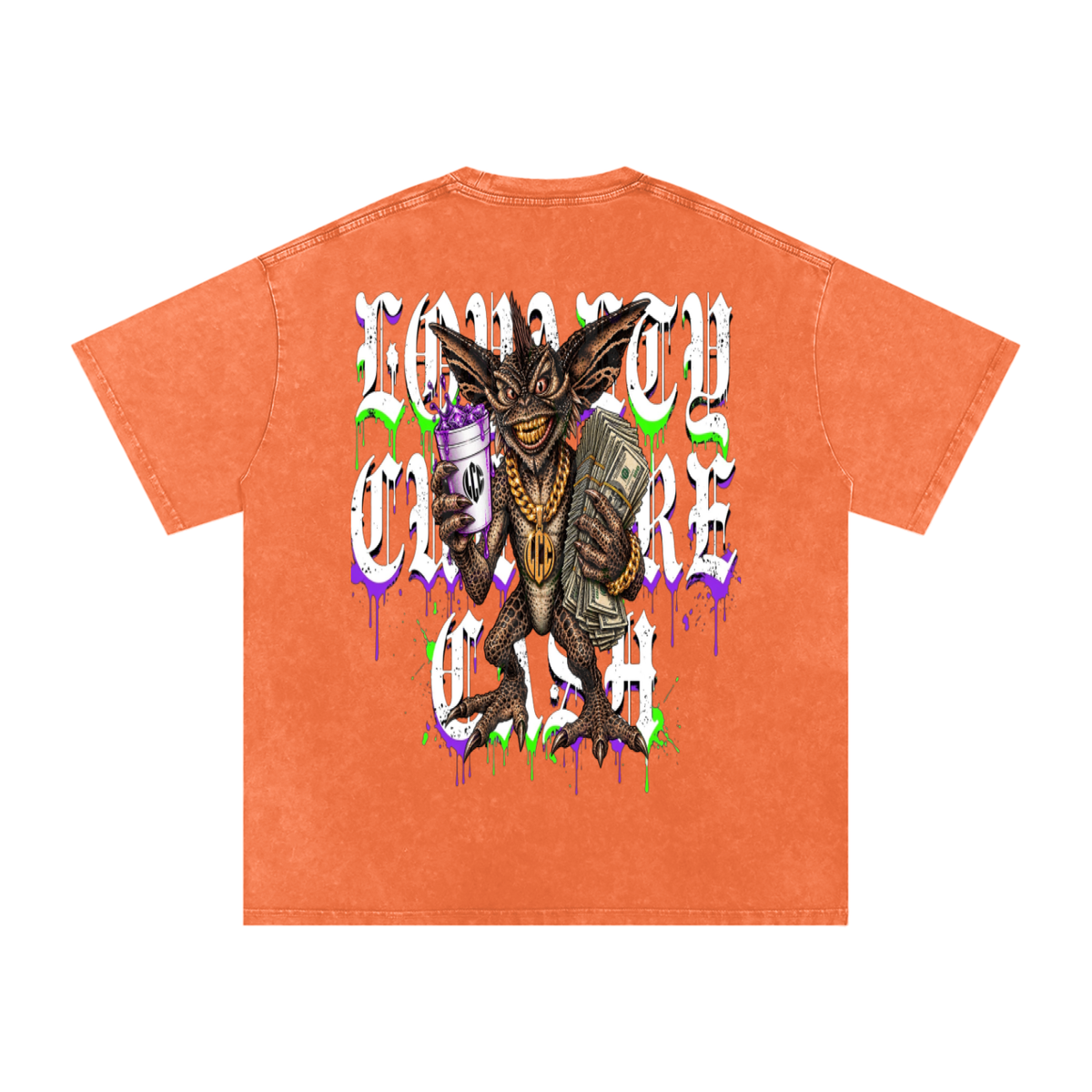 GREMLINS Snow Washed Oversized Cotton T-Shirt