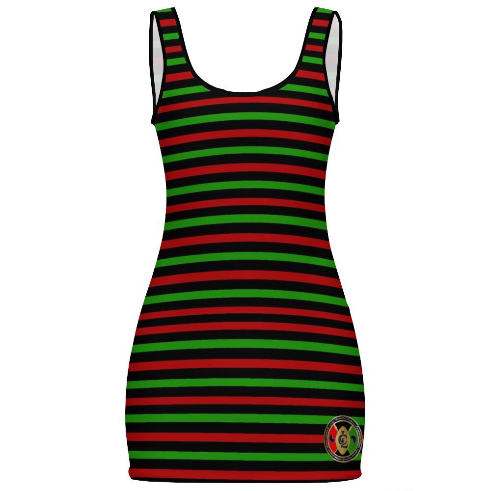 RBG STRIPES Sunmer Bodycon Tank  Dress