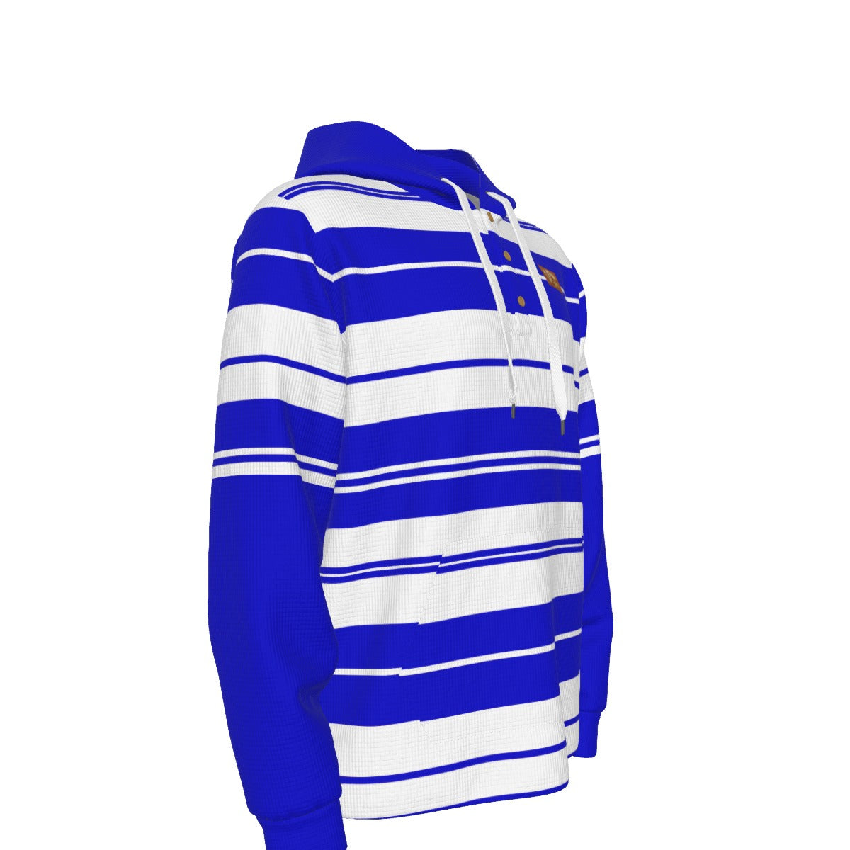 CHARLY STRIPES BLUE  Half Button Hoodie