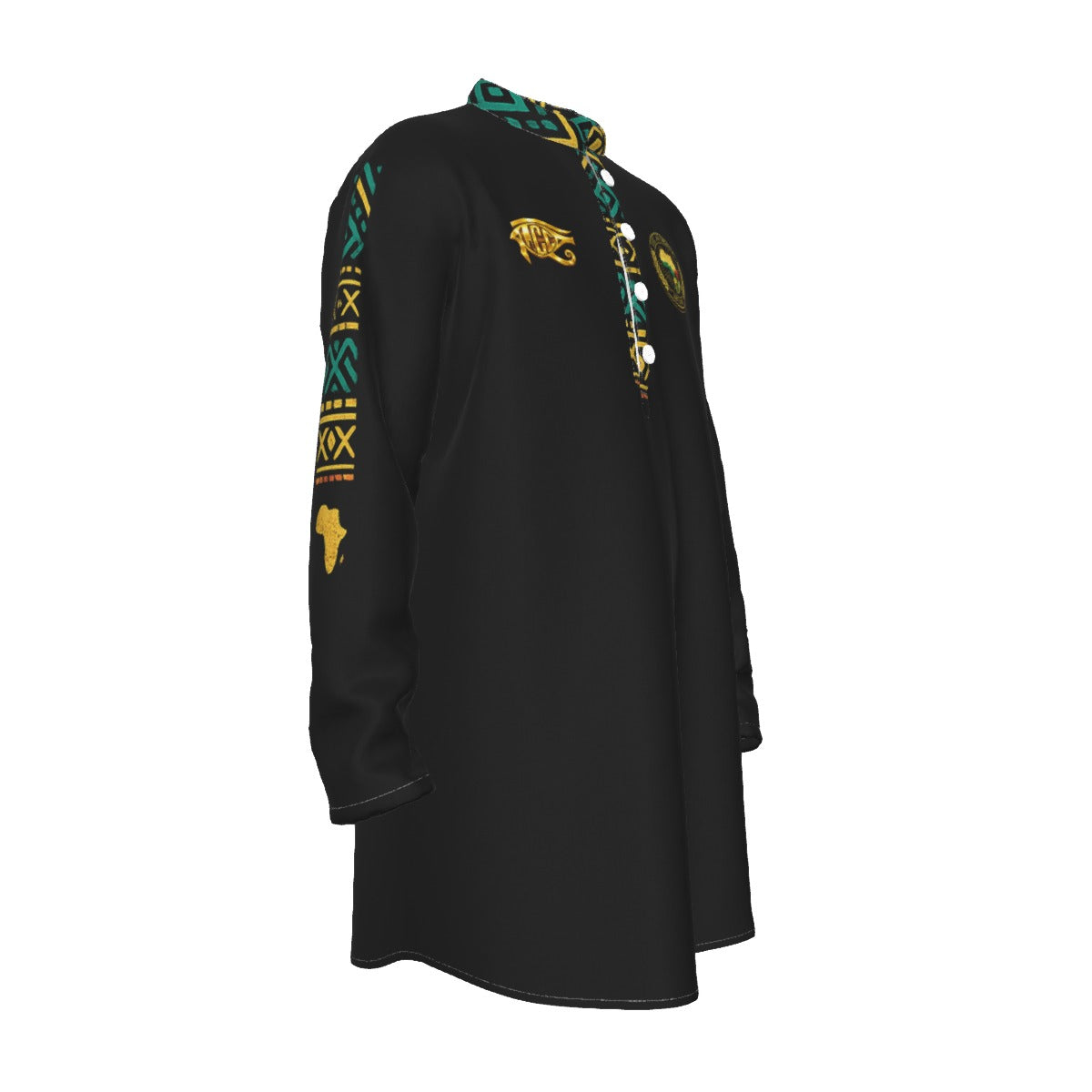 AFRICAN PRIDE BLC Men's Stand-up Collar Long Shirt