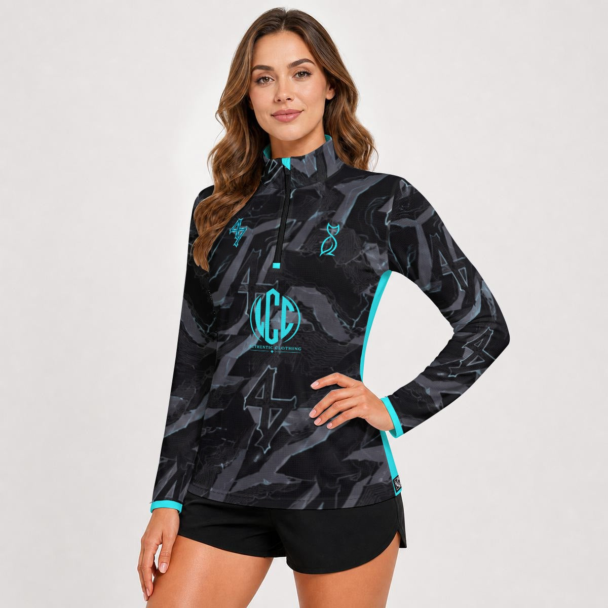 LCC WIZARD BLUE Women's Stand-Collar Sport Jersey Long Sleeve