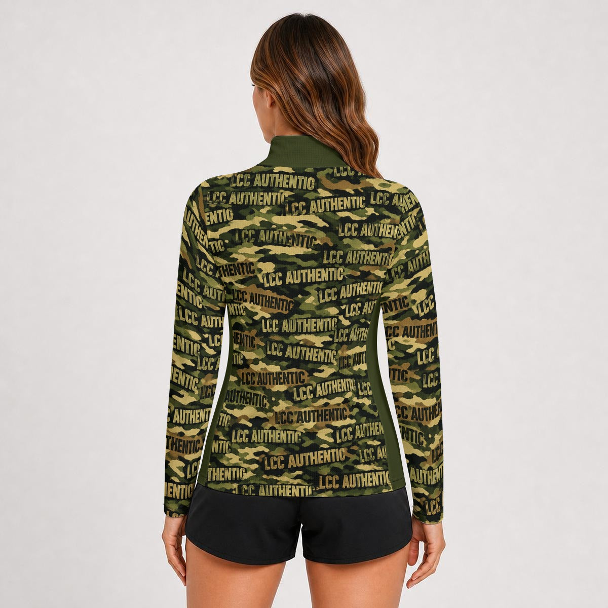 LCC CAMOUFLAGE Women's Stand-Collar Sport Jersey Long Sleeve