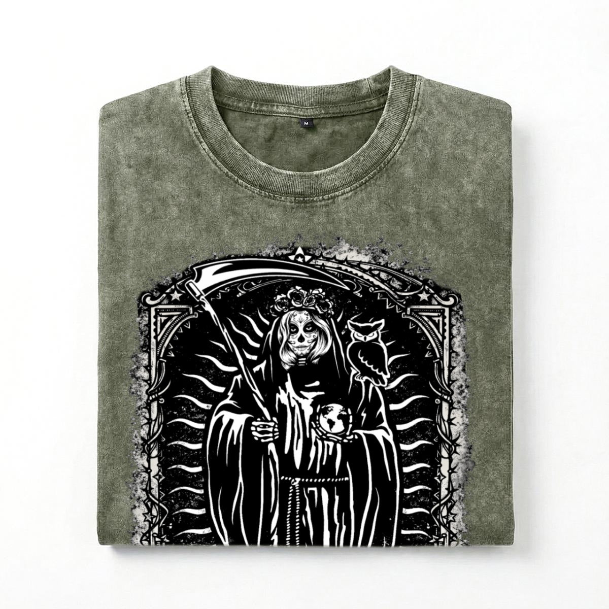 LA SANTA MUERTE Heavyweight Washed T-Shirt