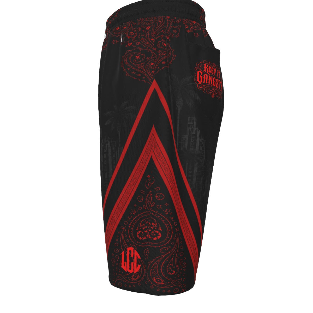 KEEP IT GANGSTA RED Unisex Straight Casual Short Cotton