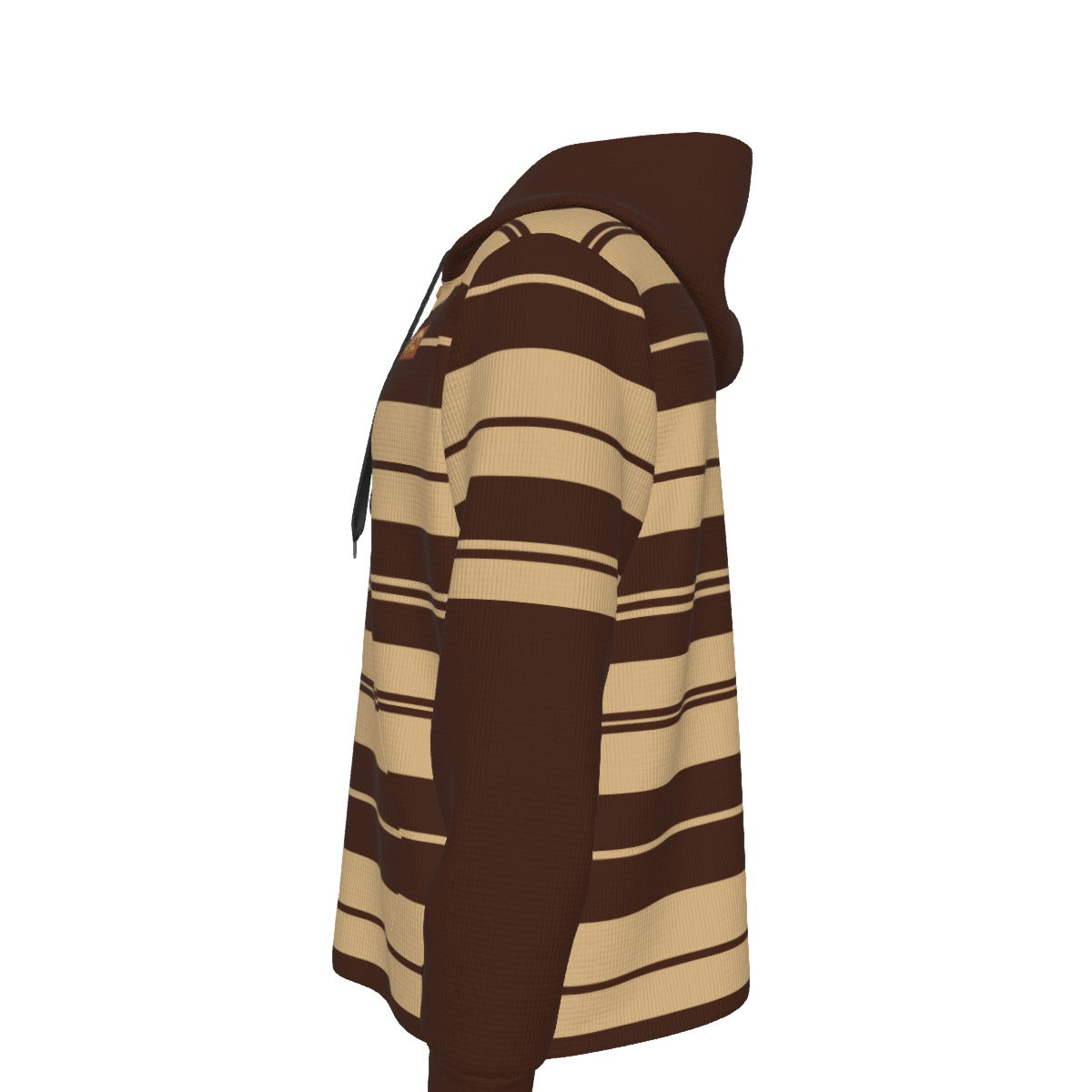 CHARLY STRIPES BRWN Half Button Hoodie