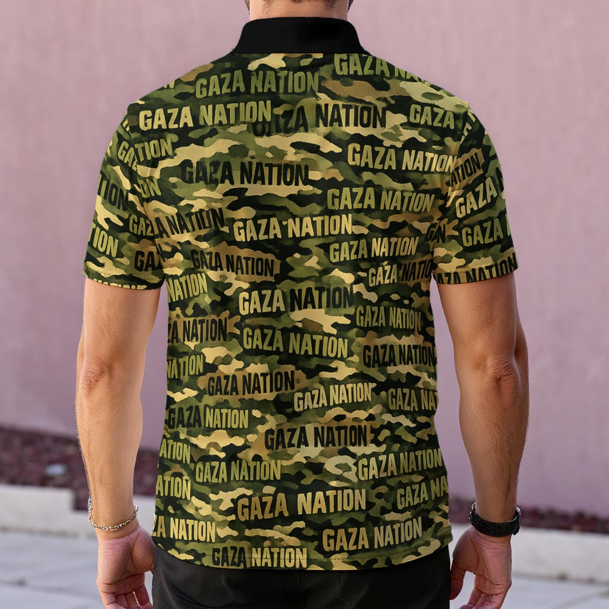 GAZA NATION Men's Polo Collar Jersey
