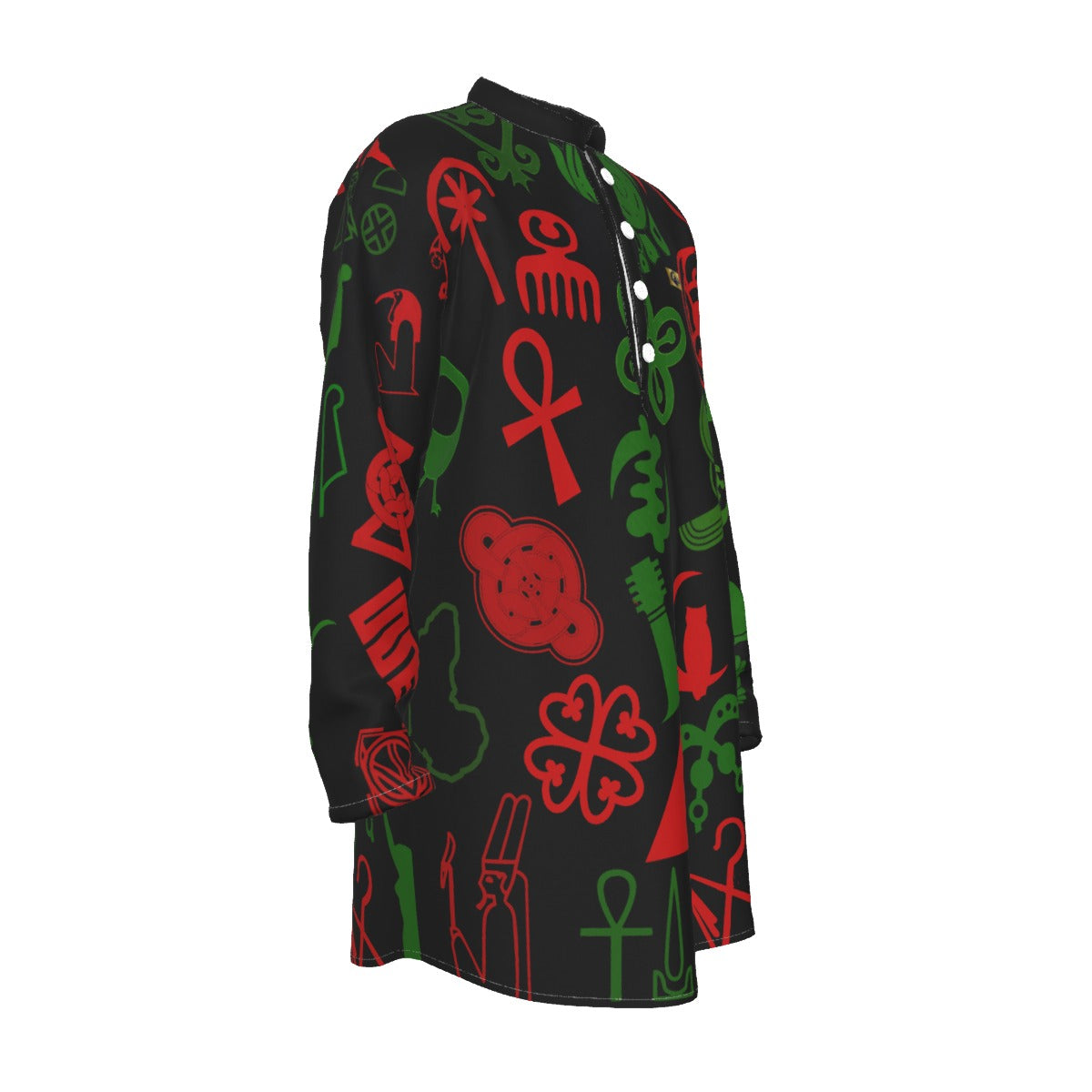 KMT WORLD Men's Stand-up Collar Long Shirt