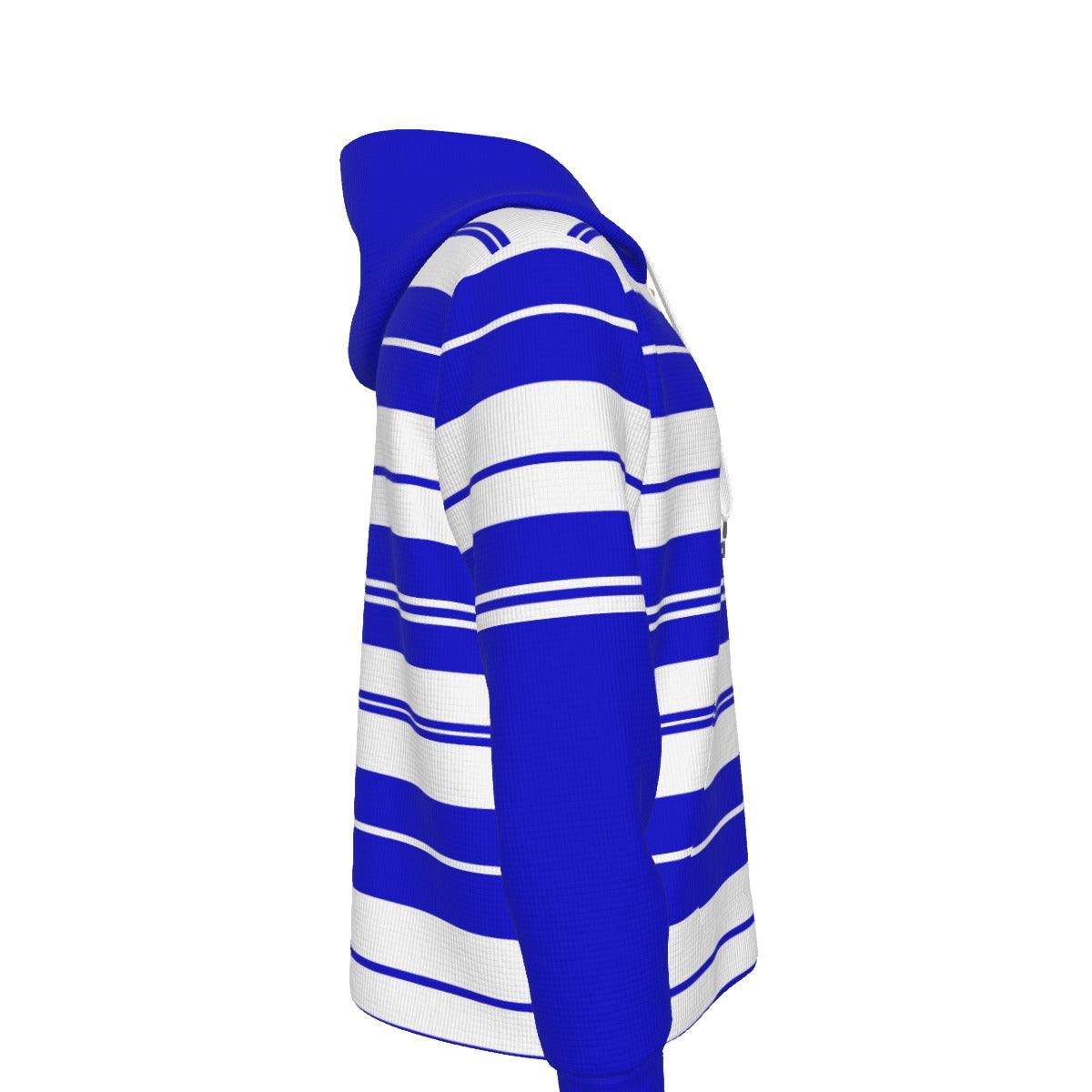 CHARLY STRIPES BLUE  Half Button Hoodie