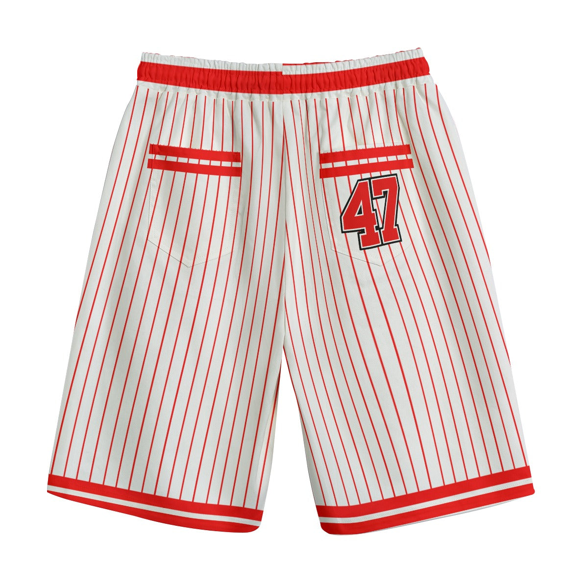 AUTHENTIC LEAGUE WHTRED Unisex Straight Casual Short Cotton