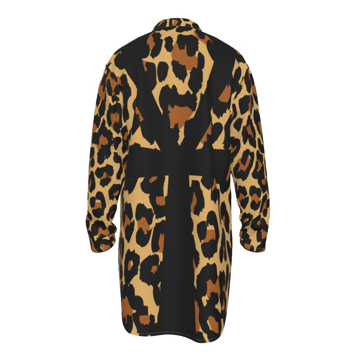 CHEETAH ANKH Men's Stand-up Collar Long Shirt